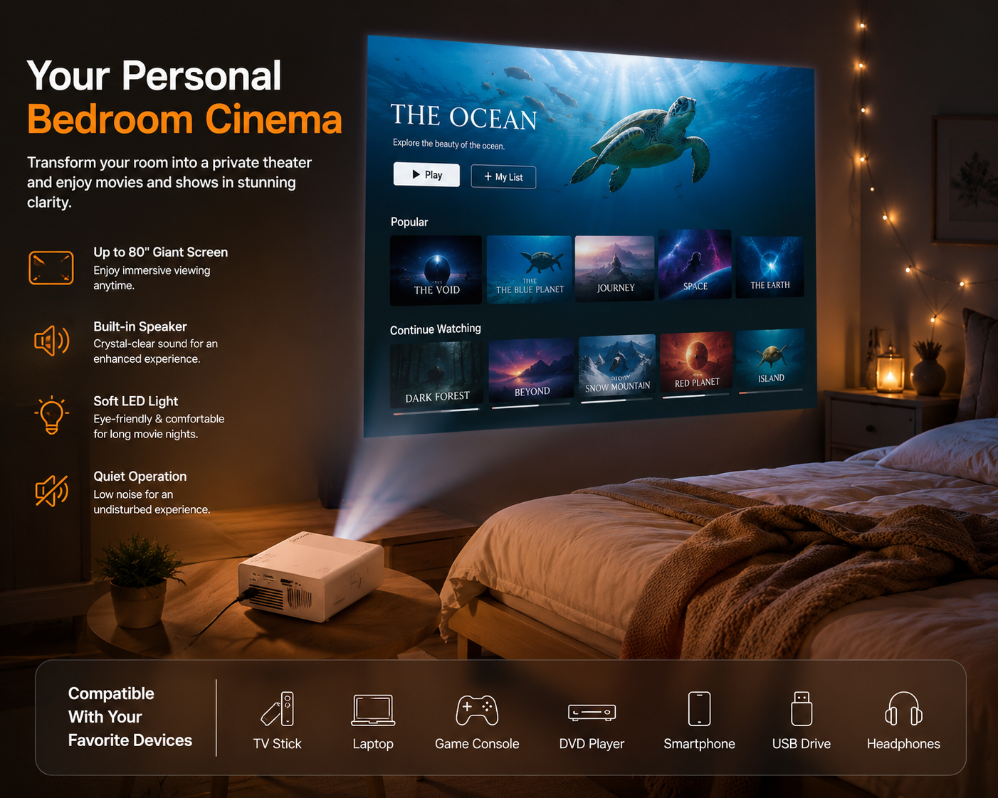 ScreenNest™ PocketCinema Pro Mini Projector