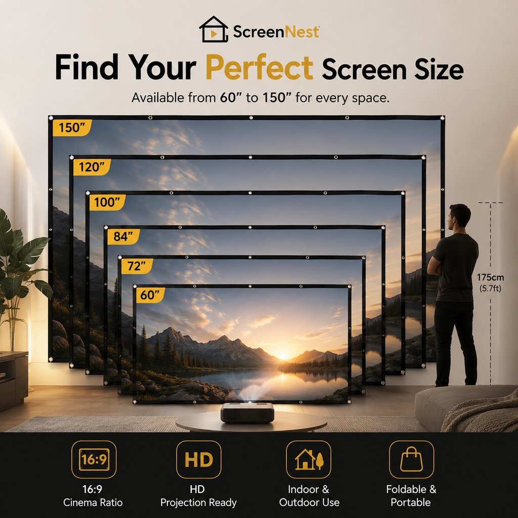 ScreenNest™ Foldable Projector Screen 16:9