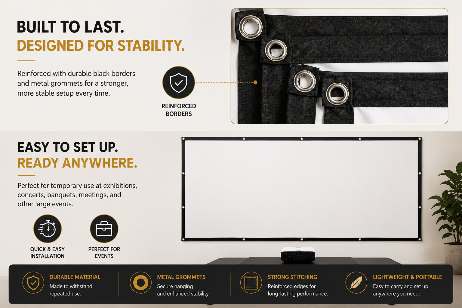 ScreenNest™ Foldable Projector Screen 16:9