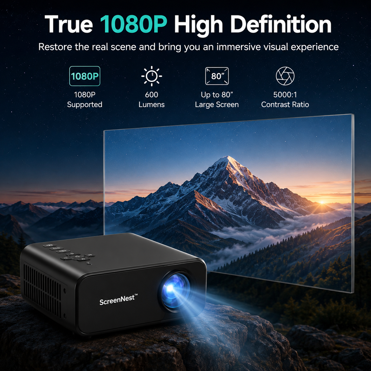 ScreenNest™ PocketCinema Pro Mini Projector